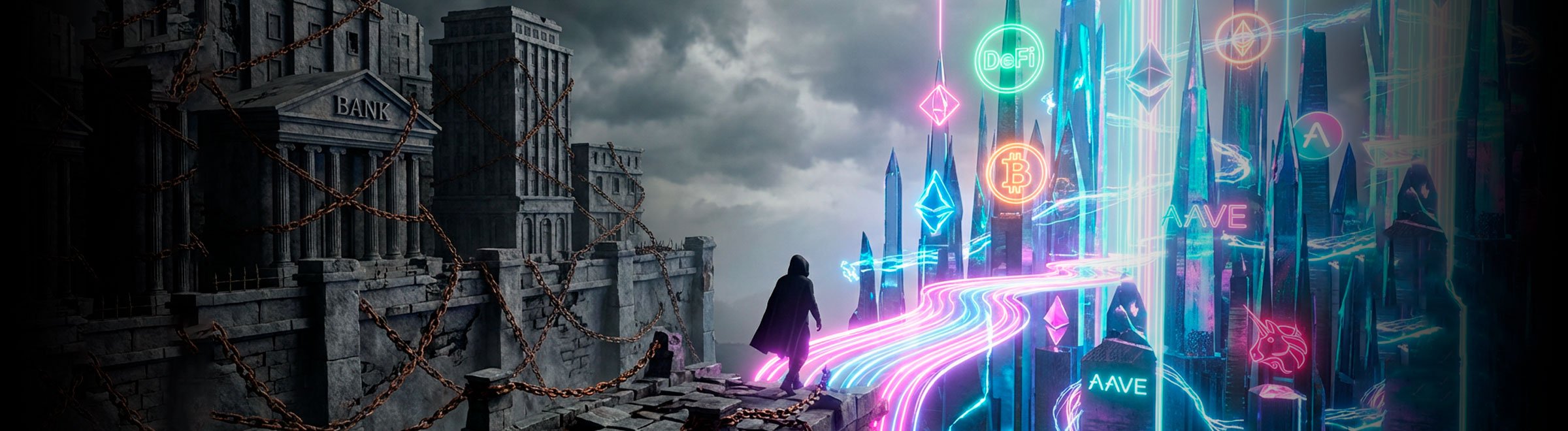 Разбираем DeFi: принципы работы, ключевые отличия от банков, архитектуру протоколов, приватность, риски и роль пользователя в новой финансовой системе.