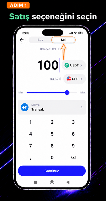 "Sat"ı (Sell) seçin. Varlık yönetimi menüsünde, satın alma ekranından "Sat" sekmesine geçin. Bu yerleşik işlev, üçüncü taraf ortak sağlayıcılar aracılığıyla kripto paranın normal parayla değişimini başlatmanıza olanak tanır.