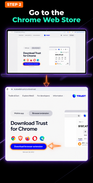Go to the Chrome Web Store. On the website page, find and click the blue button to download the browser extension. This action will safely redirect you to the official Chrome Web Store.