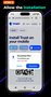 Browser pop-up window requesting permission to download the TrustWallet.apk file.