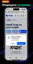 Всплывающее окно браузера с запросом на разрешение загрузки файла TrustWallet.apk.