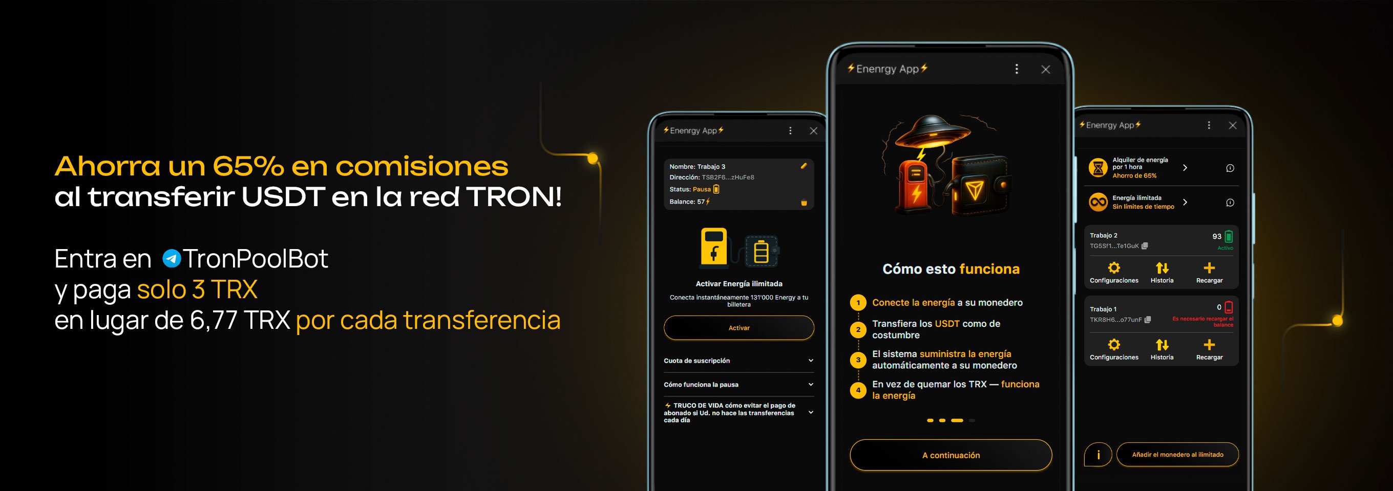 ¡Ahorra un 65% en comisiones al transferir USDT en la red TRC-20!