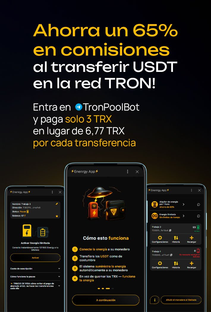 ¡Ahorra un 65% en comisiones al transferir USDT en la red TRC-20!