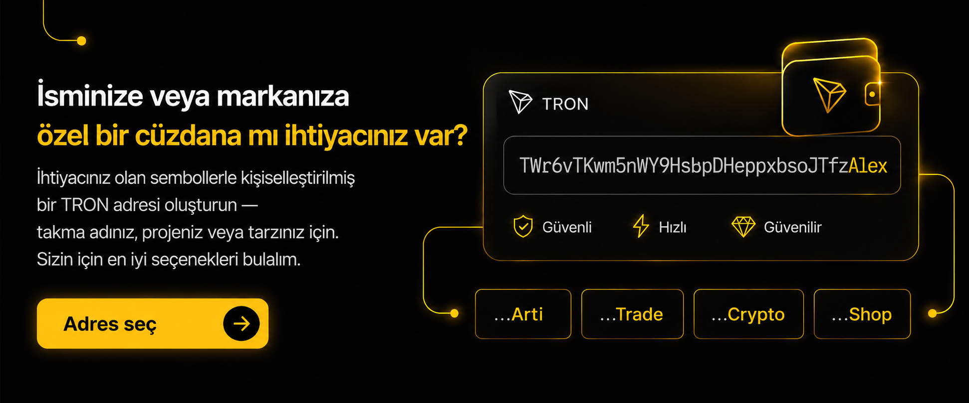 Kişiselleştirilmiş TRON Adresleri