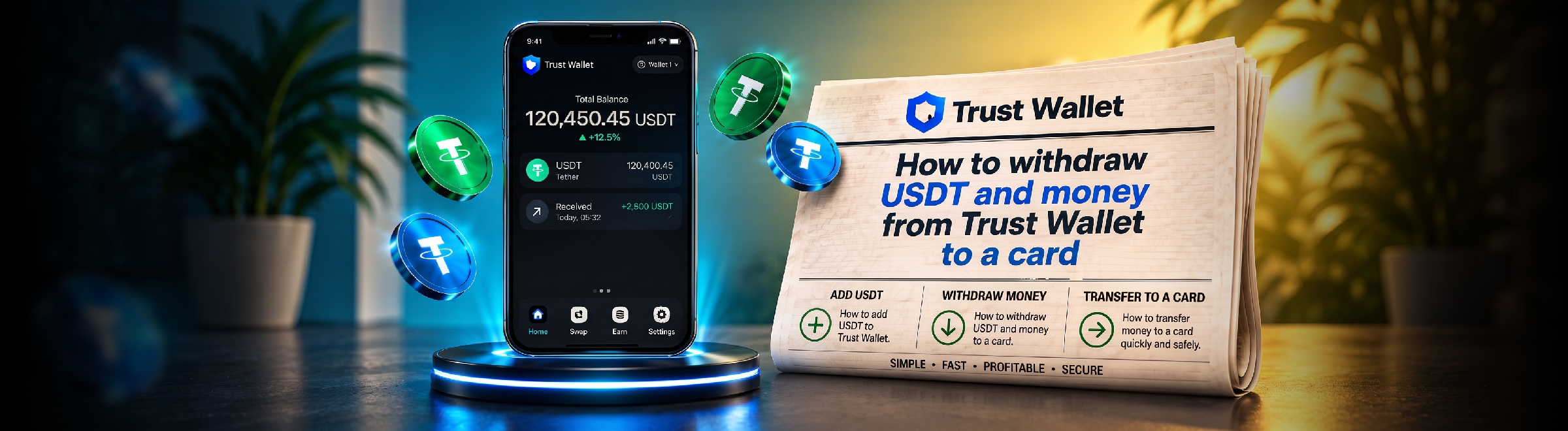 How to withdraw USDT from Trust Wallet to a bank card