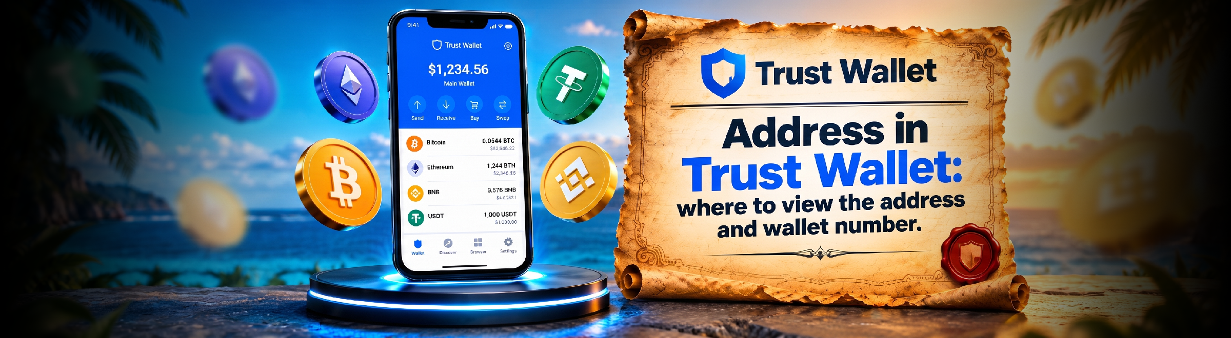Where to find a wallet address in Trust Wallet