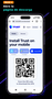 Página oficial de descarga de la aplicación Trust Wallet en un navegador móvil.
