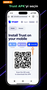 Android için resmi Trust APK kurulum dosyasını indirmenin seçilmesi.