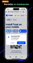 Ventana emergente del navegador solicitando permiso para descargar el archivo TrustWallet.apk.