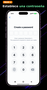 Pantalla de configuración de una contraseña numérica de seis dígitos para bloquear la aplicación Trust Wallet.