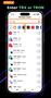Searching for the TRX cryptocurrency via the search bar in the Trust Wallet asset management menu.