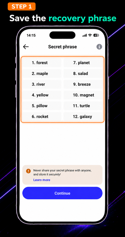 Save the seed phrase. Go to the wallet settings on your old device and open the backup options. Write down all 12 words strictly in the specified order and store them in a secure offline location. This phrase is the only way to restore access to your funds.